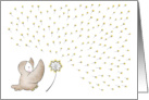 Make a Wish Birthday with an Owl Blowing a Dandelion Flower card