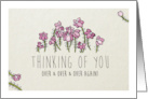 Thinking of You Over and Over and Over Again with Cute Purple Flowers card