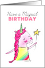 For Girls Birthday Magical Pink Unicorn card