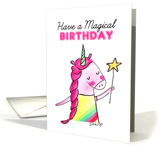 For Girls Birthday Magical Pink Unicorn card (1828440)