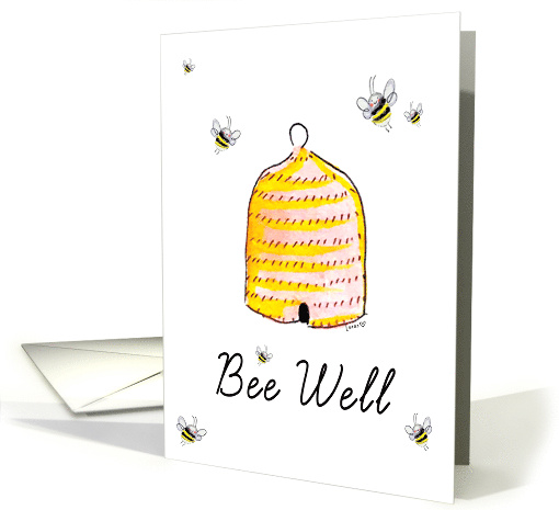 Bee Well Get Better Soon Bee Skep Greeting card (1837380)