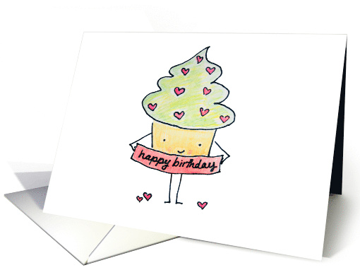 Happy Birthday Cute Cupcake with Sprinkles card (1843102)