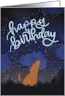 Happy Birthday Dog Stargazing and Dreaming card