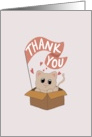 Thank You Cat Sitting in Box with Hearts card