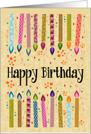 Colorful Pattern Birthday Candles for Anyone card