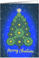 Pinwheel Christmas Tree with Snow card