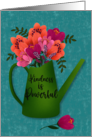 Thank You Watering Can with Flowers Kindness is Powerful card