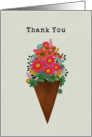 Thank You Floral Waffle Cone card