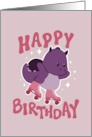 Happy Birthday Roller Skating Dragon card