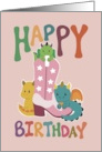 Happy Birthday Dragons on Cowgirl Boot card