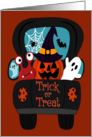 Halloween Retro Truck Trick or Treat card