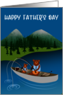 Fathers Day Bears Fishing in Boat card