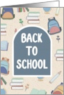 Back to School Backpack and Books card