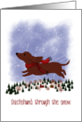 Christmas Dachshund Through the Snow card