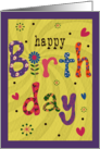 Birthday Flowers and Patterns card