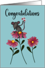 Congratulations Mouse and Flowers card