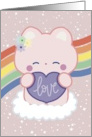Love Pride Cat on a Cloud card