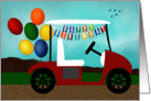Birthday Golf Cart with Balloons card