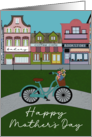 Mothers Day Cozy Town and Bike card
