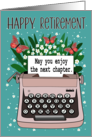Retirement Typewriter with Butterflies and Flowers card