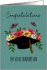 Graduation Flowers and Butterflies card