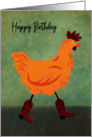 Birthday Chicken Wearing Cowboy Boots card