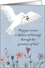 Congratulations RCIA Dove and Flowers card