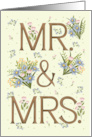 Wedding Mr and Mrs Floral card