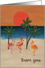 Thank You Beach with Flamingos card