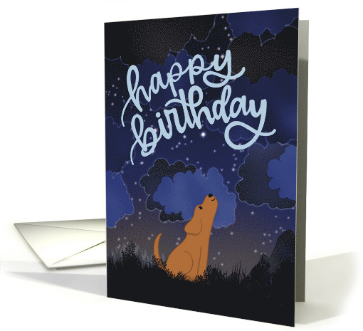 Happy Birthday Dog Stargazing and Dreaming card (1835954)