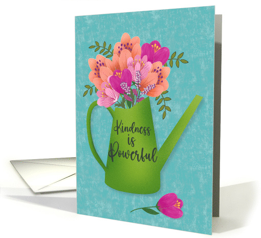 Thank You Watering Can with Flowers Kindness is Powerful card