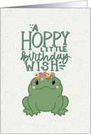 Hoppy Little Birthday Wish Floral Frog card