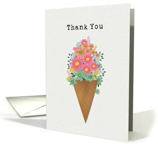 Thank You Floral Waffle Cone card (1846632)