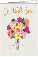 Get Well Soon Floral Bouquet Card