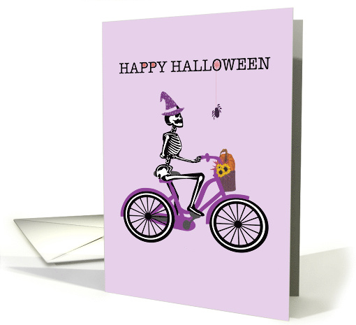 Happy Halloween Skeleton Riding Bike card (1848710)