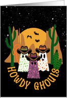 Howdy Ghouls Halloween Ghost Cowboy card