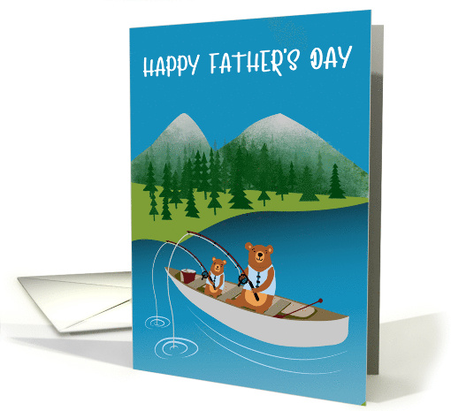 Fathers Day Bears Fishing in Boat card (1849912)