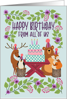 Birthday From All Woodland Animals card