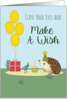 Birthday Hedgehog and Bird card