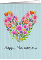 Anniversary Floral Heart card