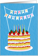 Birthday Strawberry Layer Cake card