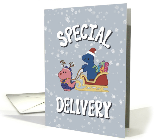 Merry Christmas Dinosaur Special Delivery card (1858602)