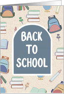 Back to School Backpack and Books card