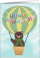 Birthday Hot Air Balloon Bear card