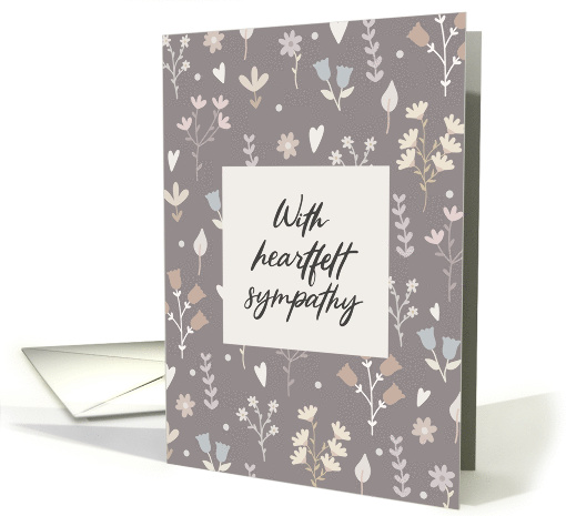 With Heartfelt Sympathy Neutral Florals card (1860332)
