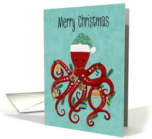 Christmas Octopus with Ornaments card (1865276)