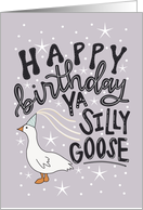 Happy Birthday Ya Silly Goose Animal Party Hat card