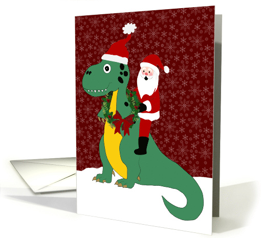 Christmas Santa Riding Dinosaur card (1868768)