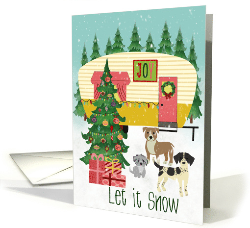 Christmas Camper and Dogs Let it Snow card (1869936)