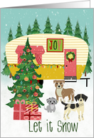 Christmas Camper and Dogs Let it Snow card